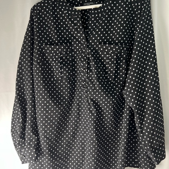 Notations Black and White Polka Dot Blouse - Picture 5 of 7